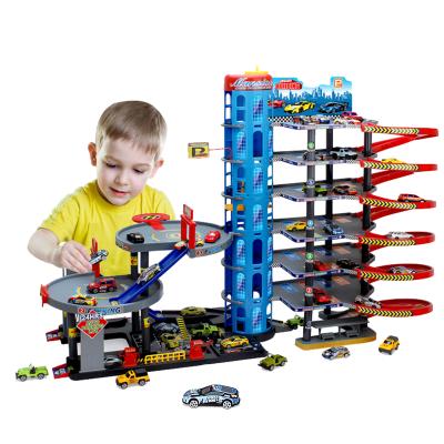 China Slot Toy City Playsets Kids Educational Metal Car Parking Set Toys for sale