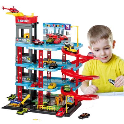 China Slot Toy City Playsets Kids Educational Metal Car Parking Set Toys for sale