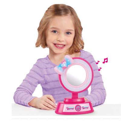 China Light and Princess Girls Makeup Plastic Cosmetic Dressing Table Mirror Music Beauty Set Toddler for sale