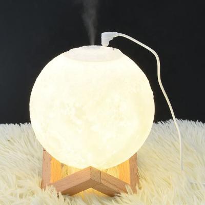 China Remote Control or Touch To Change Hot Selling 800ML LED Night Light Moon Ultrasonic Humidifier 3 Colors With High Quality for sale