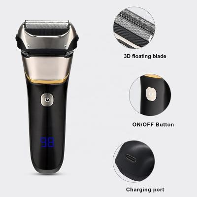 China Factory Outlets Twin Blade Fast Professional Waterproof Electric Aluminum IPX6 Male Refill Shaver With Auto Trimmer for sale