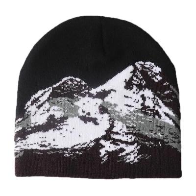 China COMMON Custom Oem Logo High Quality Unisex Acrylic Jacquard Winter Cap Pullover Protection Warm Hat Skull Knitted Sports Ski Beanie for sale