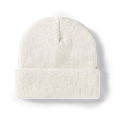 China COMMON Unisex blank plain custom logo infant 100% acrylic beanies knitted hats for women for sale