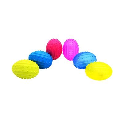 China Durable Oval Ruby Ball Chewing Dog Toy TPR Toy For Pets Dog Squeaky Viable Dog Toys for sale