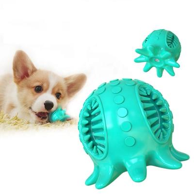 China TPR Octopus Pet Dental Care Toy Squeaky Pet Toothbrush Dog Eco-friendly Sustainable Chew Toys for sale