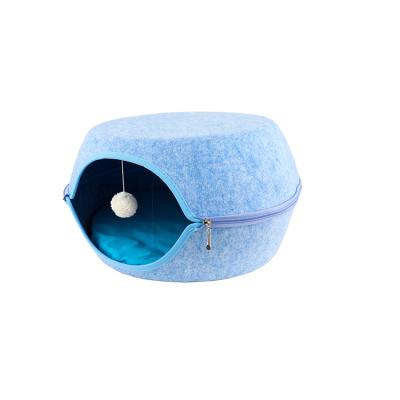 China Cat Cave Felt Pet Bed Cozy Comfy Calming Eco-Friendly Sustainable Felt Pet Bed for sale