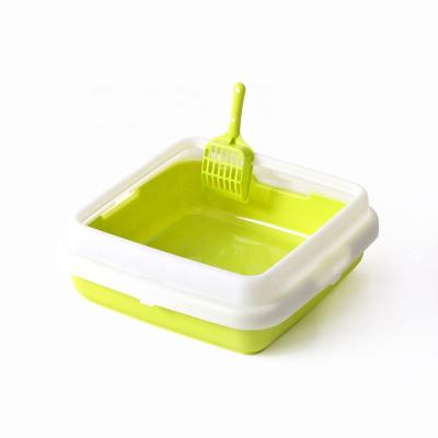 China Modern Large Cat Box Toilet Litter Pan Viable Basin With Free Scooper Cat Pet Litter Box for sale