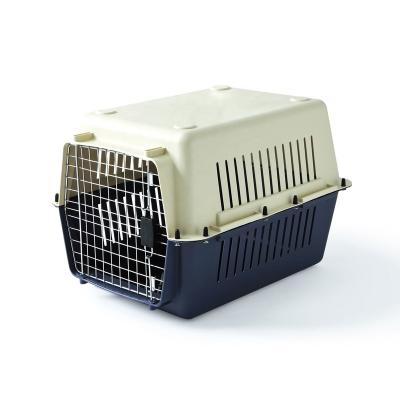 China Fashion Breathable Plastic Dog Cage Kennel Heavy Duty Dog Crate Carrier Outdoor Pet Carrier Air Line Approved for sale