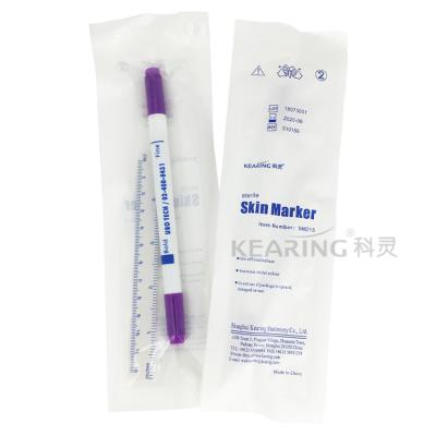 China felt & sterile fiber tip Kearing daul tips violet color skin marker 1.0mm and 0.5mm tips for temporary skin marking for sale