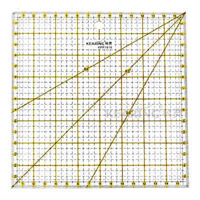 China Kearing Quilting Quilting Square Patchwork Ruler 16cm Ruler Slip Sewing Clear Laser Cut Non Acrylic Ruler for sale