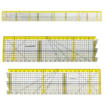 China Metal Edge for Quilting Clear Ruler 60cm Acrylic Cutting Ruler Convenient Size Patchwork Quilt Rolling Protector with Metal Edge for Rotary Cutting for sale