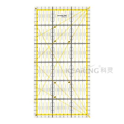 China Laser Cut & Non - Slip Kearing 30 * 15 Cm Acrylic Plastic Quilting Transparent Ruler Non - Slip Ruler For Quilting for sale