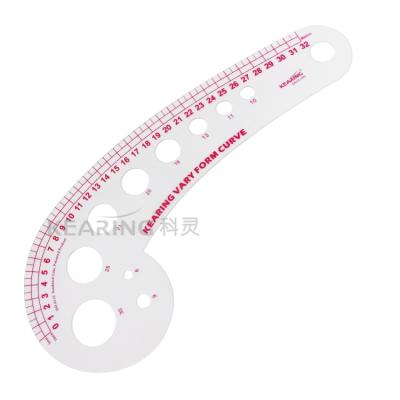 China Kearing 32cm Sleeve Opening Curve Ruler Fashion Design Plastic Flexible Plastic Ruler For Sewing Quilting for sale