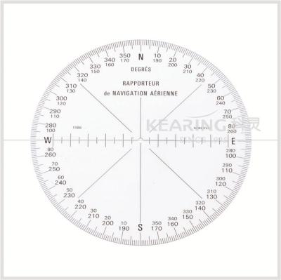 China Aviation Plastic Plastic Round Protractor, Transparent Sandwich Protractor for Aviation Forming #KRP-1 for sale