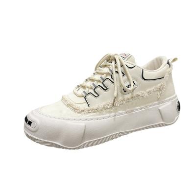 China Sneaker Manufacturer Latest Sport Breathable Lit Leather Made White Flat Sneakers Black Sports Shoes Women And Men for sale