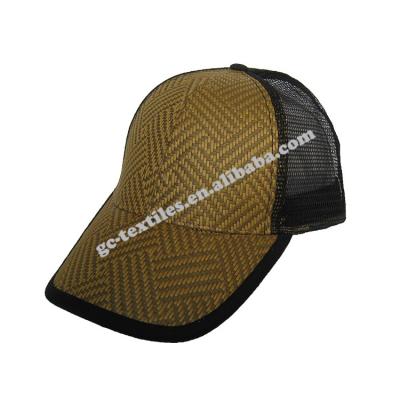 China breathable & OEM Logo Design Straw Mesh Waterproof Snapback Trucker Hat Fashion 6 Panel Baseball Cap for sale