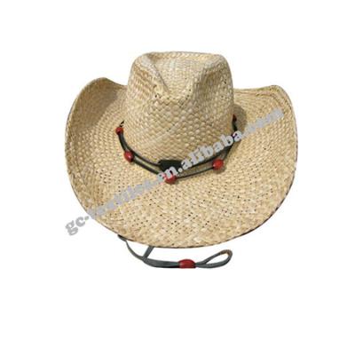 China Most Popular Eco-friendly Material Straw Hat With Bead And Rope Breathable Summer Unisex Simple Custom Straw Hat for sale