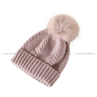 China COMMON style arylic/wool jacquard fashion hat beanie with big pom pom soft hand feeling for sale