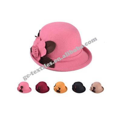 China Comfy new product in various stock colors manufacture flower women fedora hat wholesale for sale