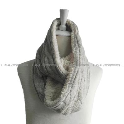 China 2021 New style soft smooth faux fur warm feeling LONG snood with wring jacquard for man graymerl knitted color snono for sale