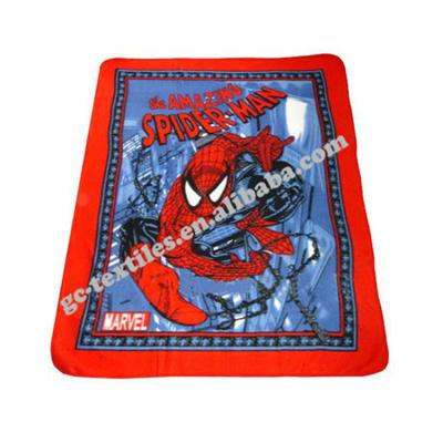 China PORTABLE high quality custom spiderman printed fleece throw for boys / baby cartoon fleece blanket for sale