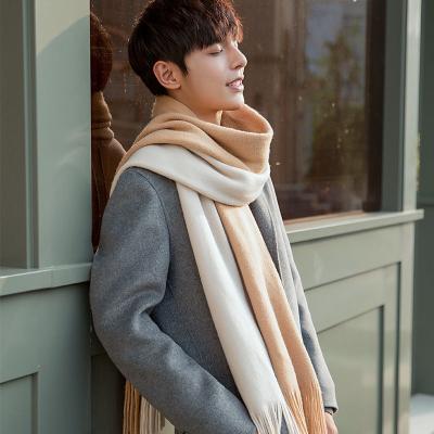 China Cute Cashmere Winter Girl Cashmere Scarf Student Faux Fur Shawl Dual Function Warm Thick Color Female Wild for sale