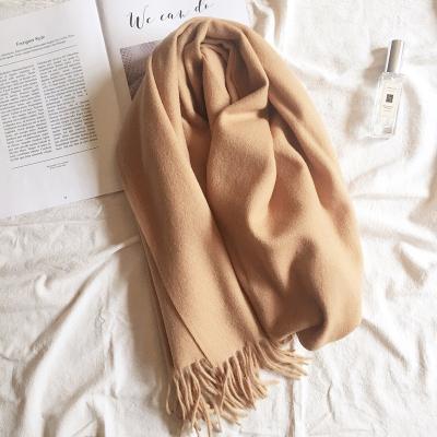 China The soft shawl dual-use scarf of autumn and winter long women's scarf color of Europe and America pure tassel lambswool ripple water outer woolen warm for sale