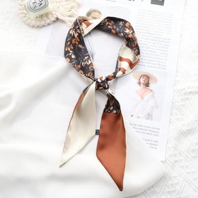 China Matching spring and autumn long scarf picture chic new hair scarf hair connection band ribbon tie bag small narrow band silk concave scarf for sale