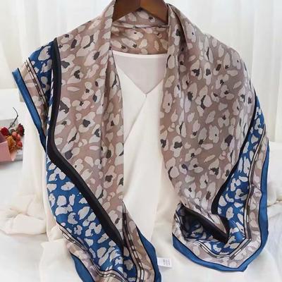 China Popular Silk Scarf Shawl Summer 90cm Spring and Autumn Women's Large Square Scarf All-Match Thin Silk Scarf for sale