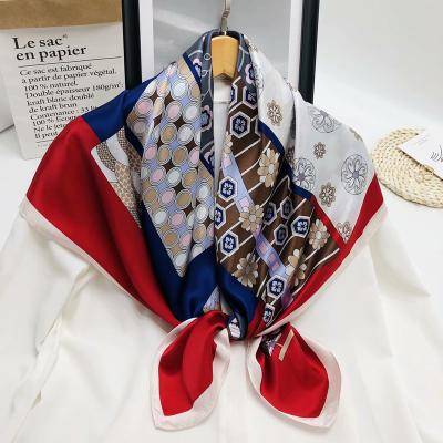 China Square 90 square scarf in silk. 100 Silk Scarf Printed Women's Spring And Autumn 2022 New All-match Super Warm Advanced Scarf for sale