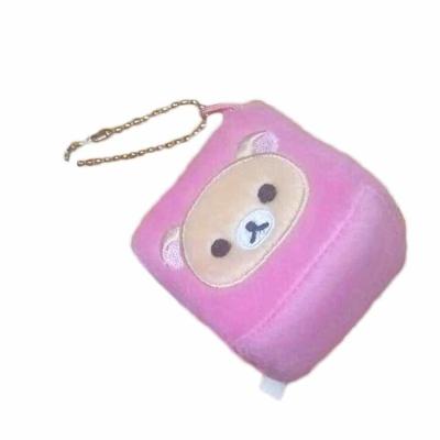 China Square Pink Bear Plush Keychain Stuffed Doll Pendant Widgets Customize for sale