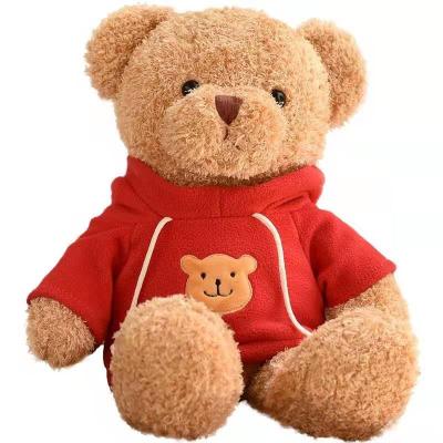 China almohada linda roja el dormir de Teddy Bear Plush Toys Girl de la sudadera con capucha de los 30cm pequeña en venta