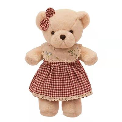 China OEM mimoso rojo de Teddy Bear Soft Toy Bear los 30cm de la falda de tela escocesa en venta