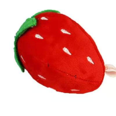 China 10cm Cartoon Strawberry Plush Pendant Soft Toy Keyring For Car Birthday Gift for sale