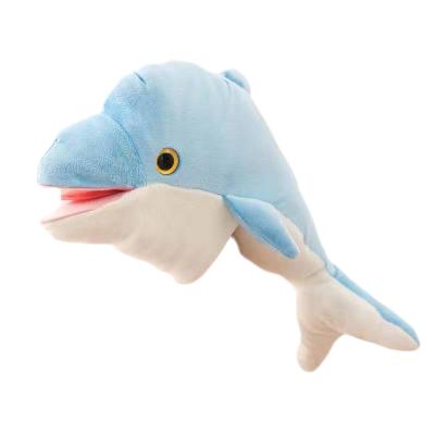 China Dolphin Hand Puppet Plush Toys Open Mouth Glove Puppet For Parent Child for sale