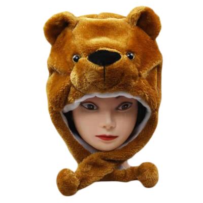 China Kindergarten Performance Fluffy Animal Hat Children'S Headdress Plush Bear Hat for sale