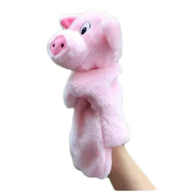 China 25cm*15cm Pink Pig Puppet Plush Toys Story Props For Family Parent Child for sale