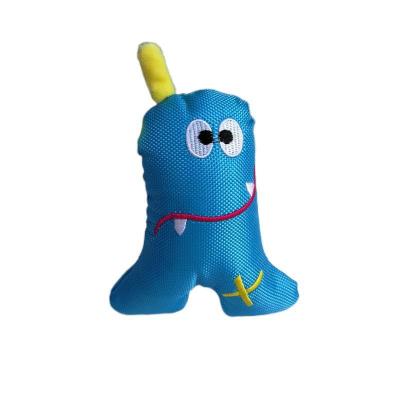 China Bite Resistant Oxford Blue Triangle Sea Monster Pets Plush Toys for sale