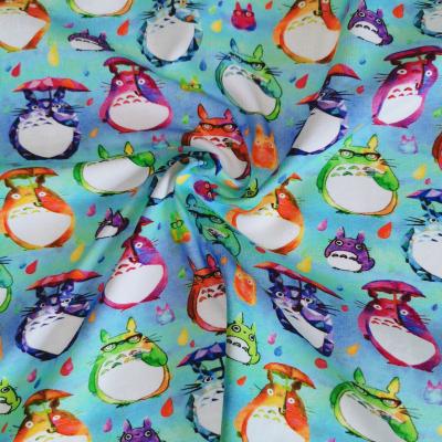 China Rainbow Printing Anti-Static Baby Wear Wholesale No MOQ 230gsm Cotton Spandex Tank Top Custom Printing Fabric for sale