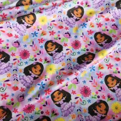 China Custom Printed Anti-Static Cartoon Polyester Spandex Fabric Dty Double Brushed Baby Tank Top Fabric for sale