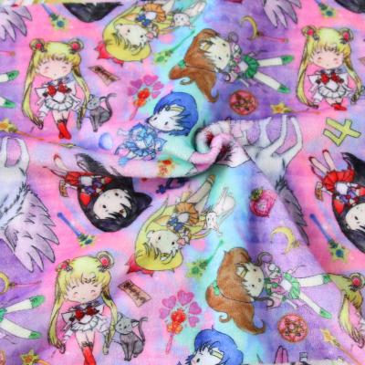 China Girls Anti-Static Princess Custom Print With Stretch Minky Fleece /minky Printed Fabric for sale