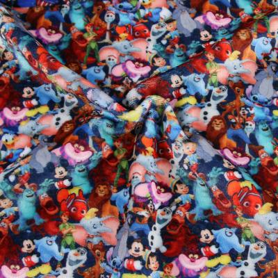 China Custom Printed Anti-Static Spandex Covering Warm Characters Dot Fleece Yard For Baby Velvet Minky Super Soft Fabric for sale