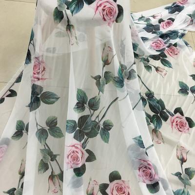 China Anti-Pull Feeling Chiffon Printed Flower Design Fabric Fast Delivery Soft Textile Chiffon Fabric Wholesale Printing for sale