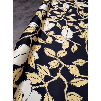 China Anti Pill Leaves Printing Velvet Georgette Material Fabric 100% Silk Fabric for sale