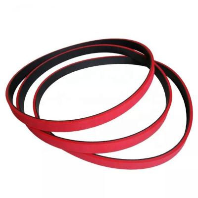 China Durability Customized red rudder coating flat endless rubber belt for packing machine for sale