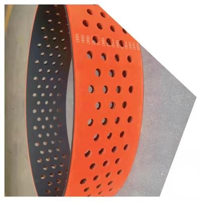 China Durability Red rubber perforated suction belts for card issuers and code paging machines for sale