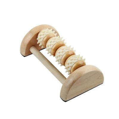 China Easy to Use Wooden Four Wheel Anti Cellulite Massage Roller, Lymphatic Drainage Gua Sha Massager for sale