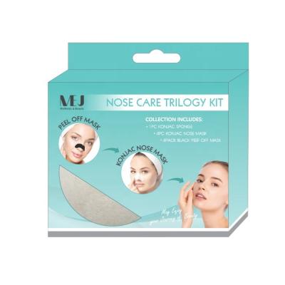 China Healthy nose care trilogy kit and nose clear konjac mask for skin care blackhead remover for sale