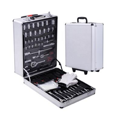 China 599PCS Household Tool Kit Combination Box Tool Trolley Kit Hardware Germany Kraft Hand Aluminum Tool Kit for sale