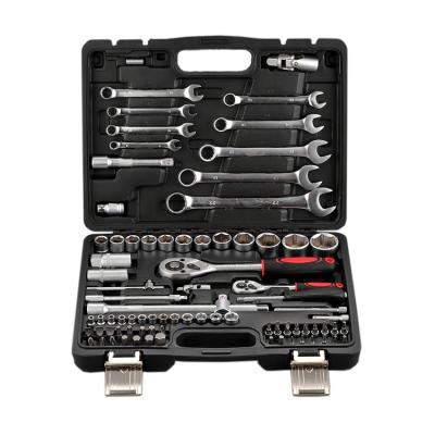 China Car Repairing Tool Kits Professional Chrome Vanadium Wrench 82pcs Socket Wrench Tool Kit for sale